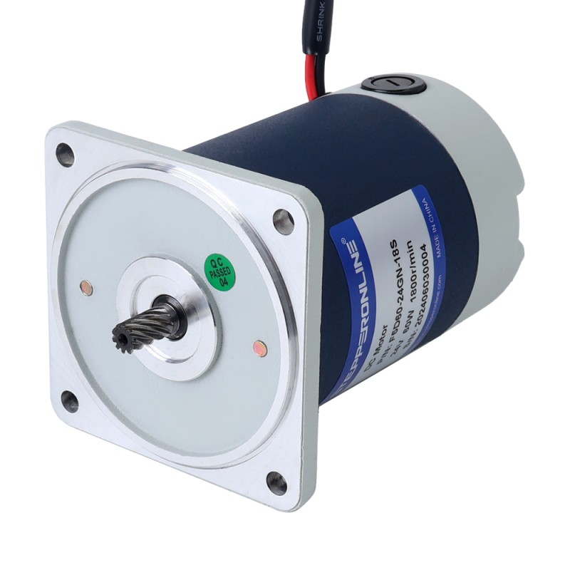 Brushed 24V 60W 10.00Nm(1416.12oz.in) 9RPM w/ 200:1 Spur Gearbox DC Gear Motor - F5D60-24GN-18S/5GN200K | StepperOnline AU